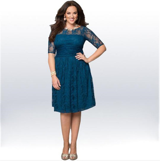 Damen Traumhaftes Spitzenkleid mit elegantem Rock und raffinierten Details R&B
