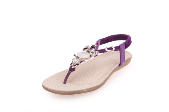 Damen Elegante Riemchen-Sandalen mit dekorativem Schmuck-Detail R&B