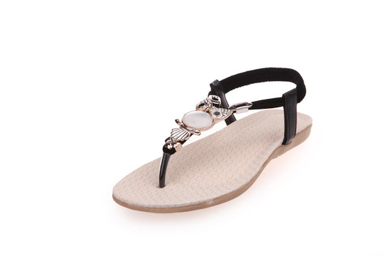 Damen Elegante Riemchen-Sandalen mit dekorativem Schmuck-Detail R&B