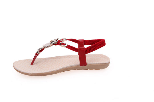Damen Elegante Riemchen-Sandalen mit dekorativem Schmuck-Detail R&B