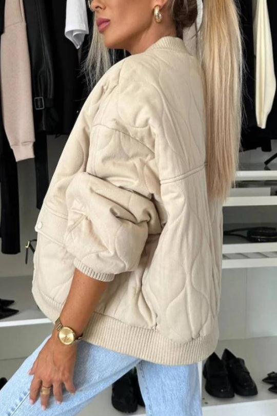 R&B | Kragen Snap Down Langarmjacke
