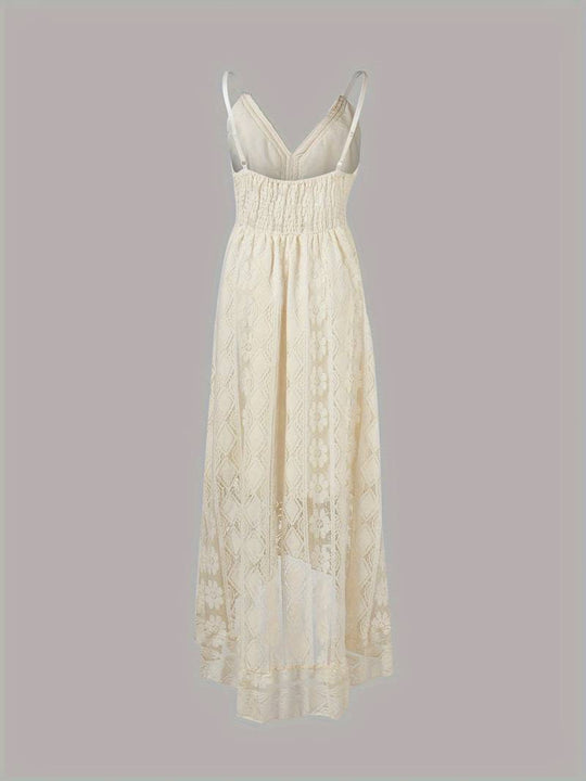 R&B – boho-maxi-sommerkleid mit spaghettiträgern und v-ausschnitt