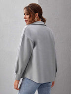 R&B | Locker Schulter Shacket mit Taschen