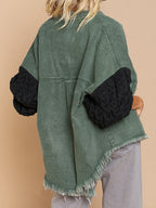 R&B | Kabelstrick Raw Hem Denim Jacke