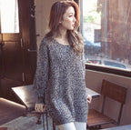 Damen Grobstrickpullover mit lässigem Schnitt und tiefem Rundhalsausschnitt