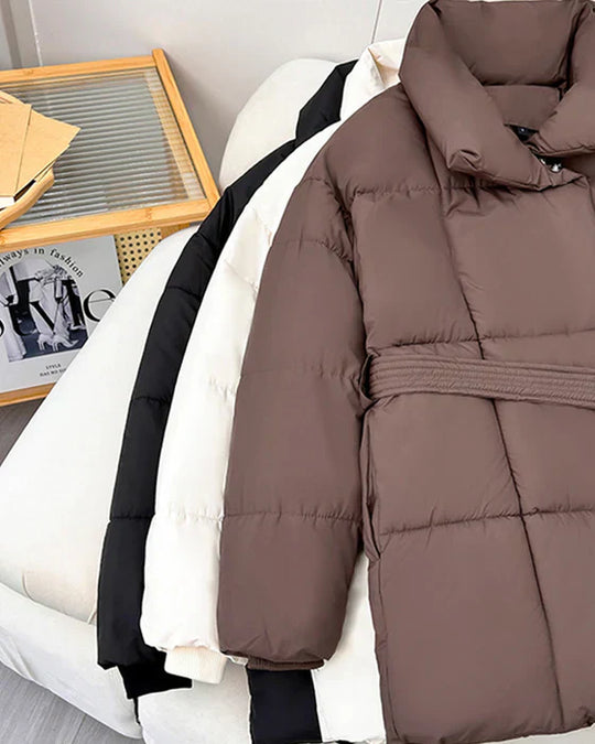 R&B | Wattierte Jacke mit Revers In Schlichter Farbe