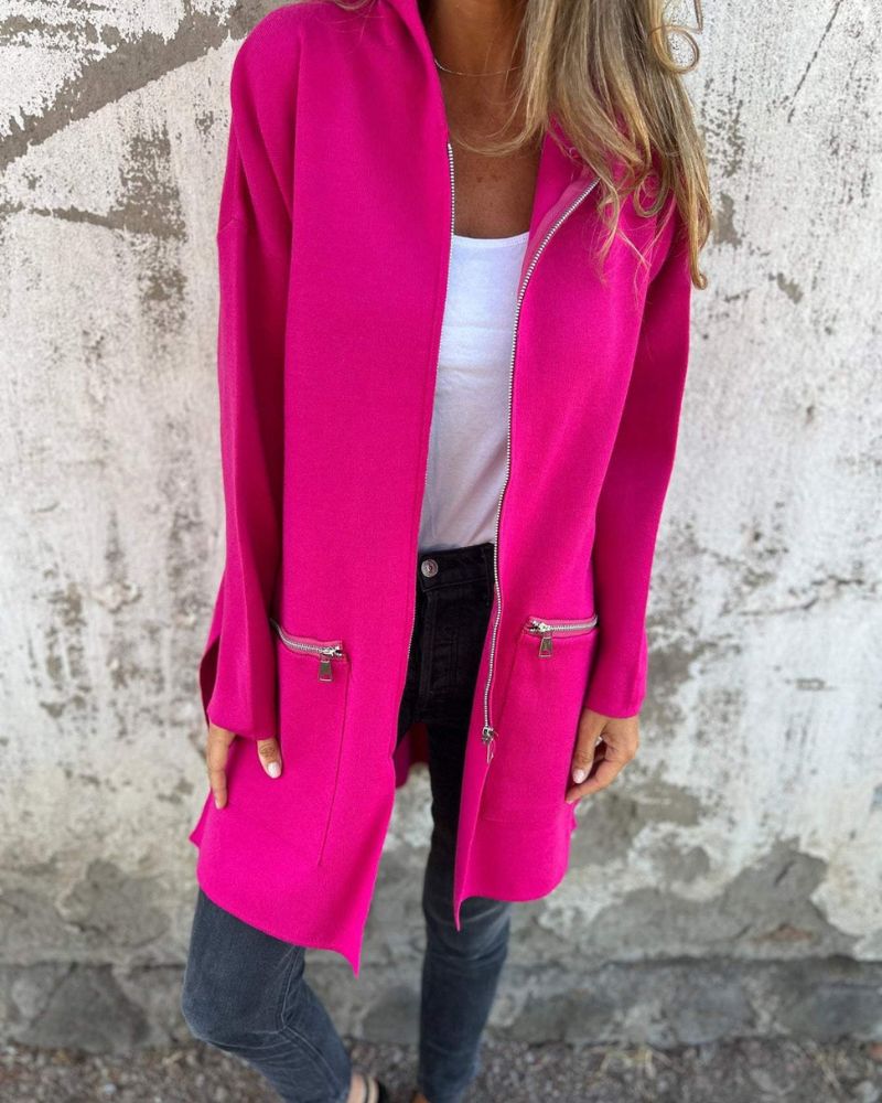 R&B | Langer Cardigan mit Minimalistischer Prägung