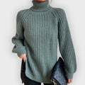 R&B | Full Größe Turtle Ribbed Knit Schlitzpullover
