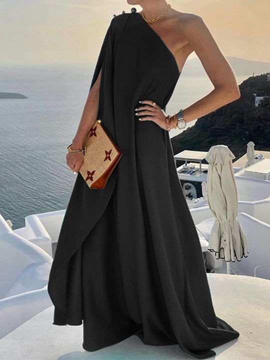 R&B | Drapiertes Maxikleid mit Einer Schulter für Damen