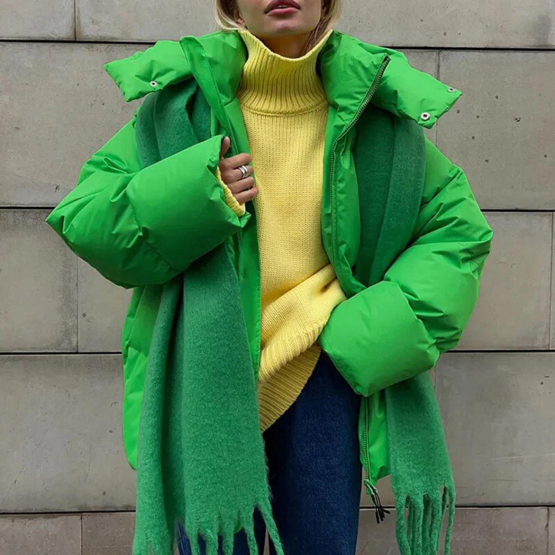 R&B | Damen Puffer Kapuzen Jacke - Übergroß