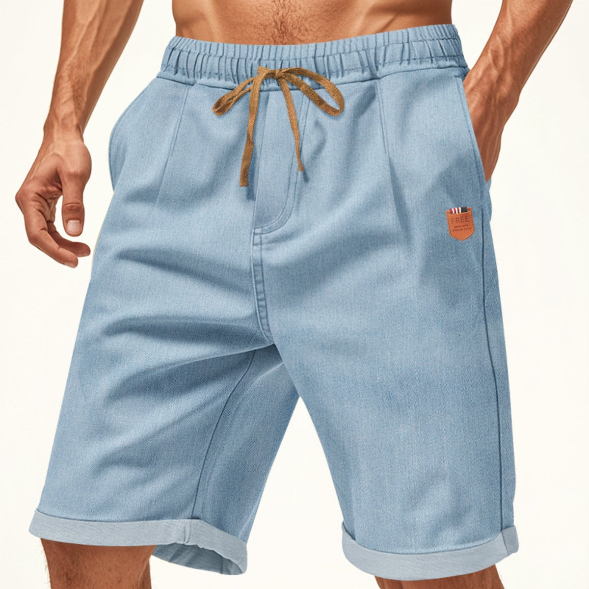 R&B | Kurze Hose aus schwerem gewaschenem Baumwolldenim