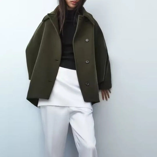 R&B | Kurzjacke im Trend mit Polo-Kragen und Capärmeln aus Mischgewebe