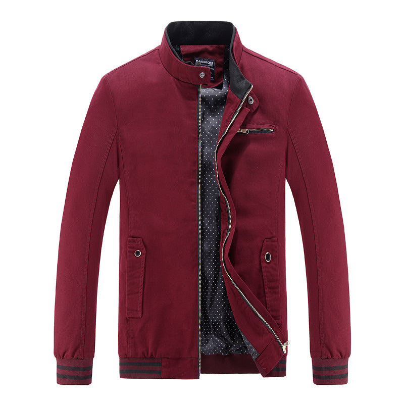 Herren modische Utility-Jacke mit hohem Stehkragen und Taschen R&B
