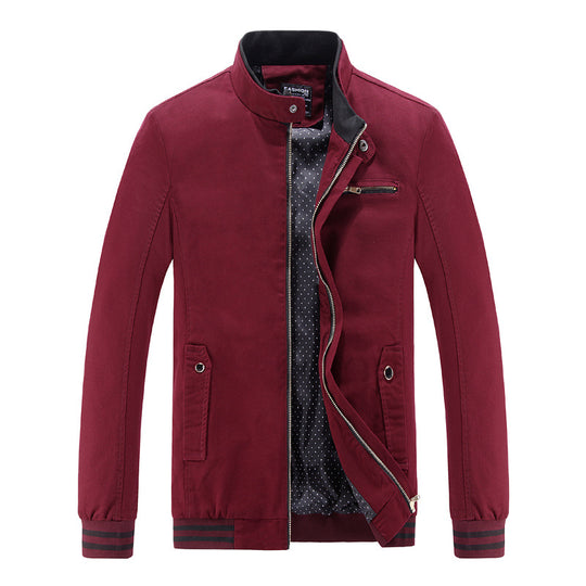 Herren modische Utility-Jacke mit hohem Stehkragen und Taschen R&B