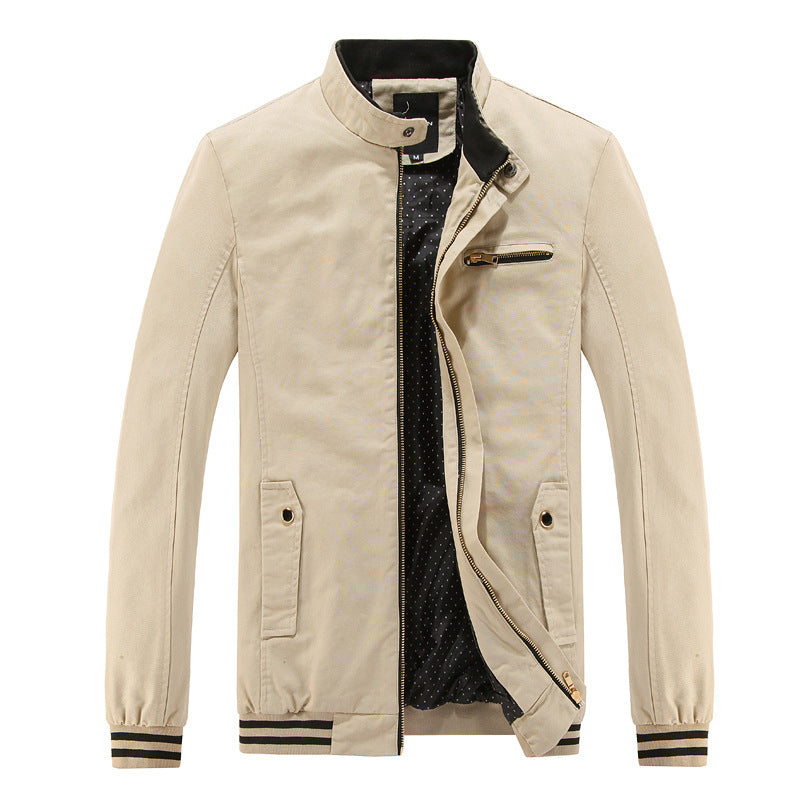 Herren modische Utility-Jacke mit hohem Stehkragen und Taschen R&B