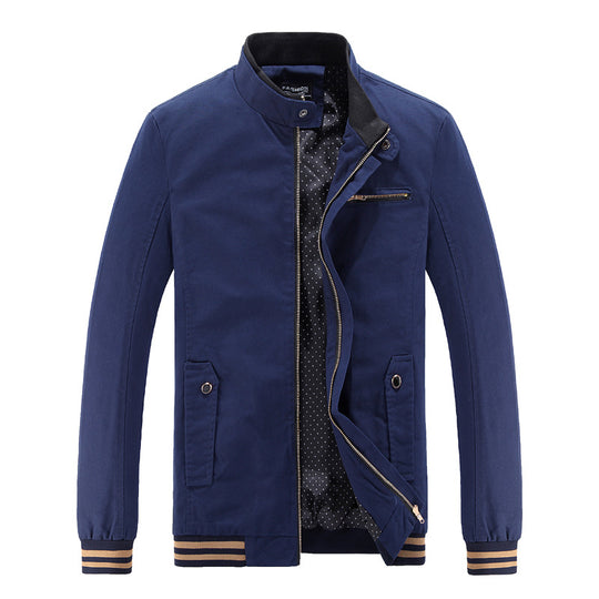 Herren modische Utility-Jacke mit hohem Stehkragen und Taschen R&B