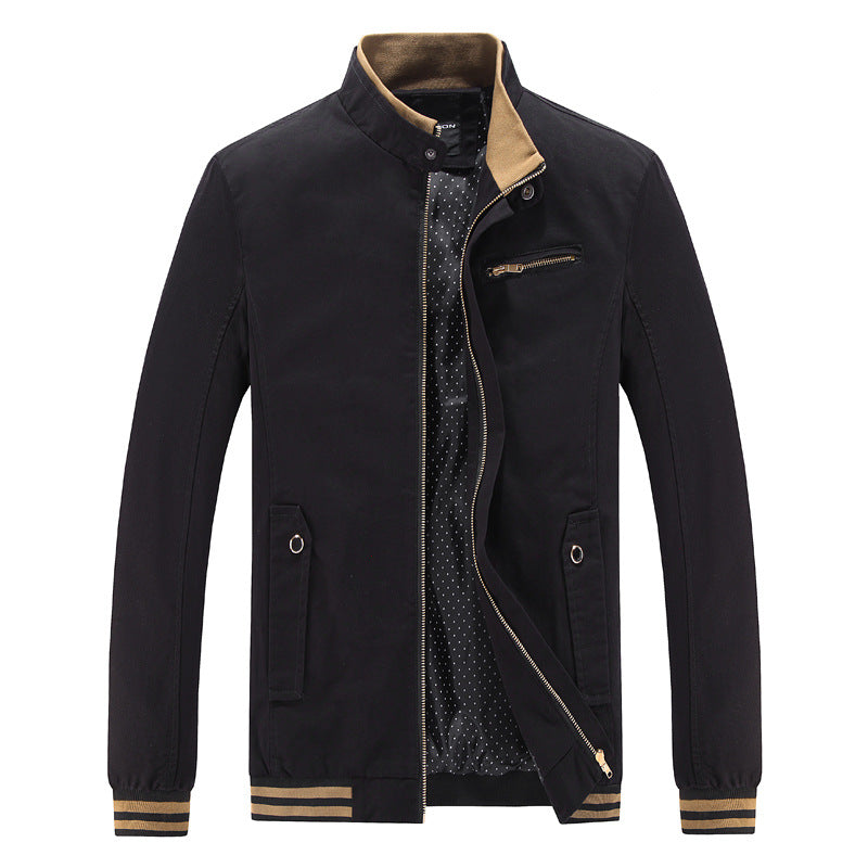 Herren modische Utility-Jacke mit hohem Stehkragen und Taschen R&B