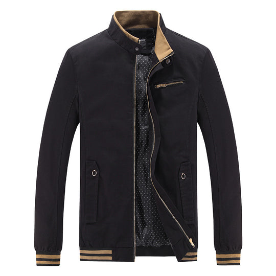 Herren modische Utility-Jacke mit hohem Stehkragen und Taschen R&B