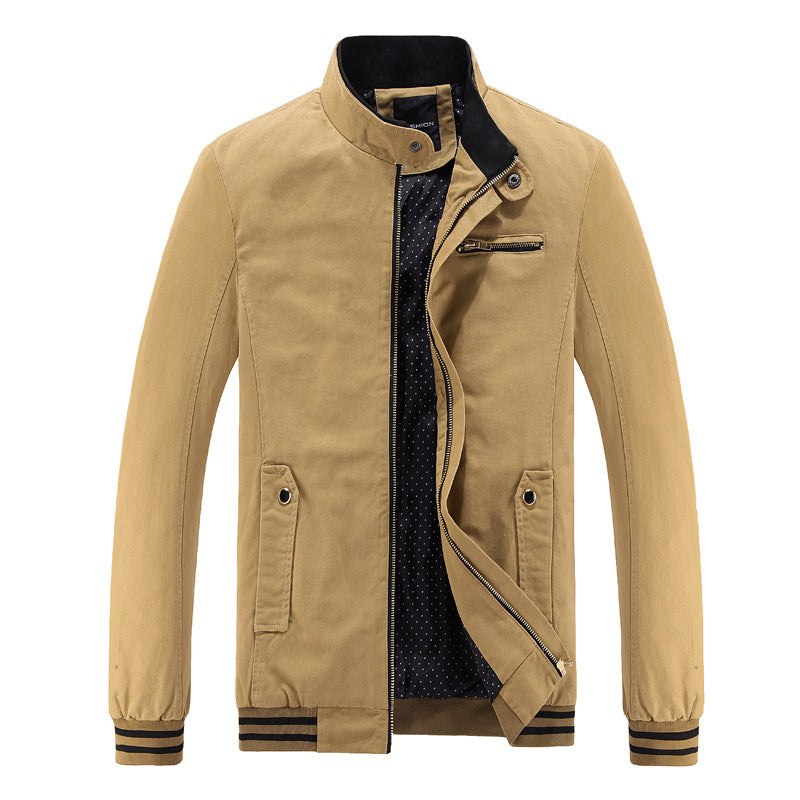 Herren modische Utility-Jacke mit hohem Stehkragen und Taschen R&B