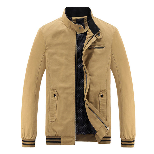 Herren modische Utility-Jacke mit hohem Stehkragen und Taschen R&B