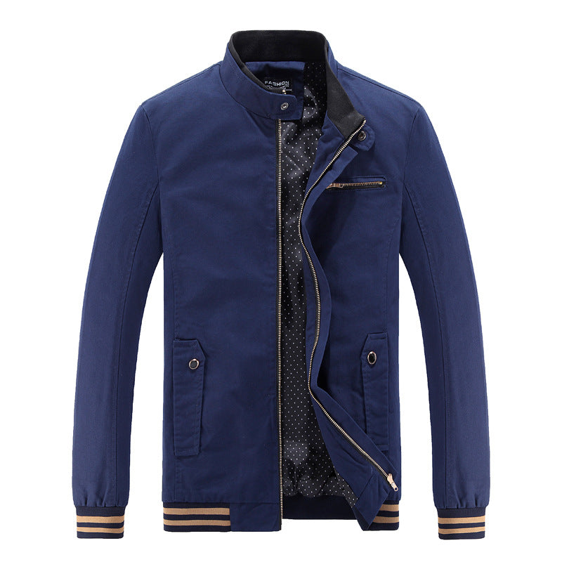 Herren modische Utility-Jacke mit hohem Stehkragen und Taschen R&B