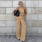 R&B | Halsoberteil Hose mit weitem Bein zweiteiliges Set