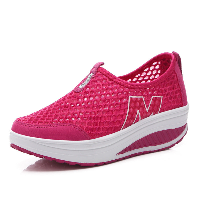 Damen nan leichter Netz-Slipper mit ergonomischer Keilsohle und stoßdämpfender Zwischensohle R&B