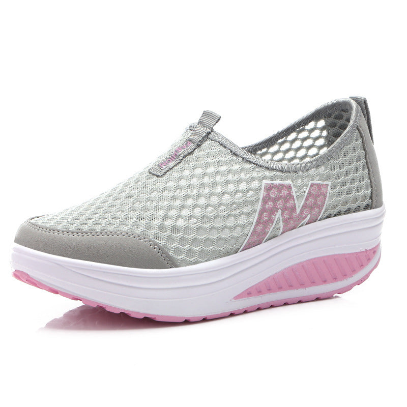 Damen nan leichter Netz-Slipper mit ergonomischer Keilsohle und stoßdämpfender Zwischensohle R&B
