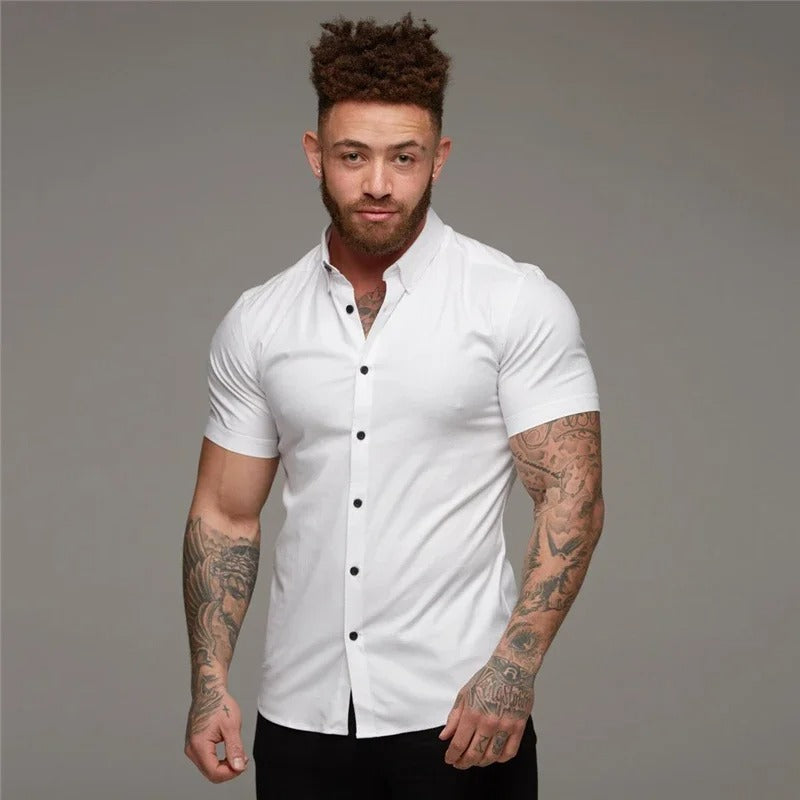 R&B | Schwarzes Leichtes Business Herrenhemd