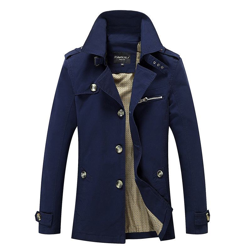 Herren lässige Trenchjacke mit praktischen Taschen und modernem Design R&B