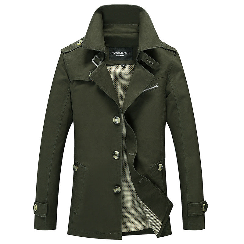 Herren lässige Trenchjacke mit praktischen Taschen und modernem Design R&B
