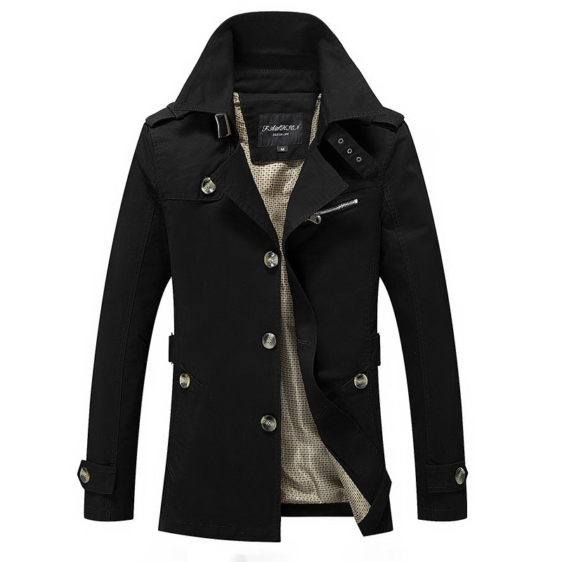 Herren lässige Trenchjacke mit praktischen Taschen und modernem Design R&B
