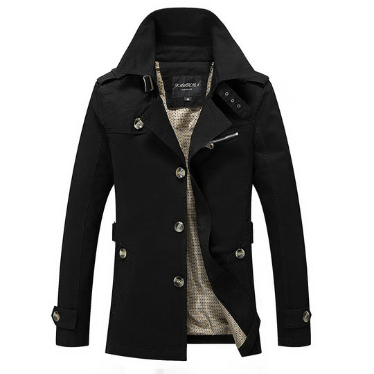 Herren lässige Trenchjacke mit praktischen Taschen und modernem Design R&B