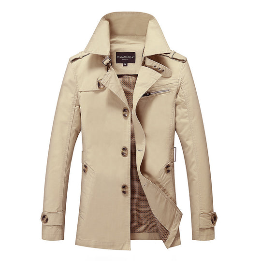 Herren lässige Trenchjacke mit praktischen Taschen und modernem Design R&B