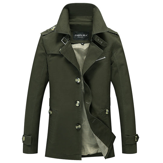 Herren lässige Trenchjacke mit praktischen Taschen und modernem Design R&B