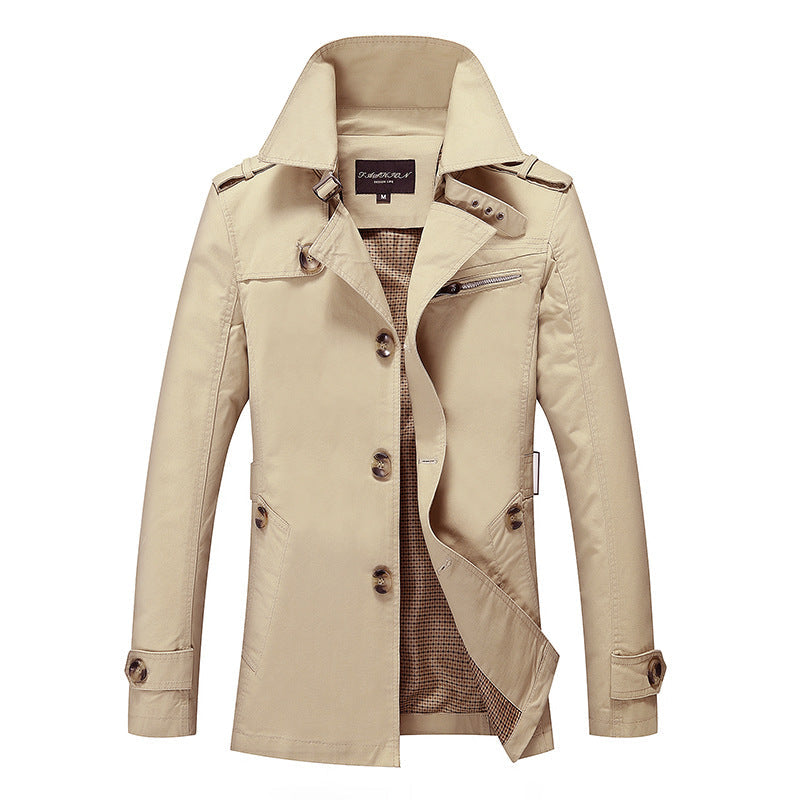 Herren lässige Trenchjacke mit praktischen Taschen und modernem Design R&B