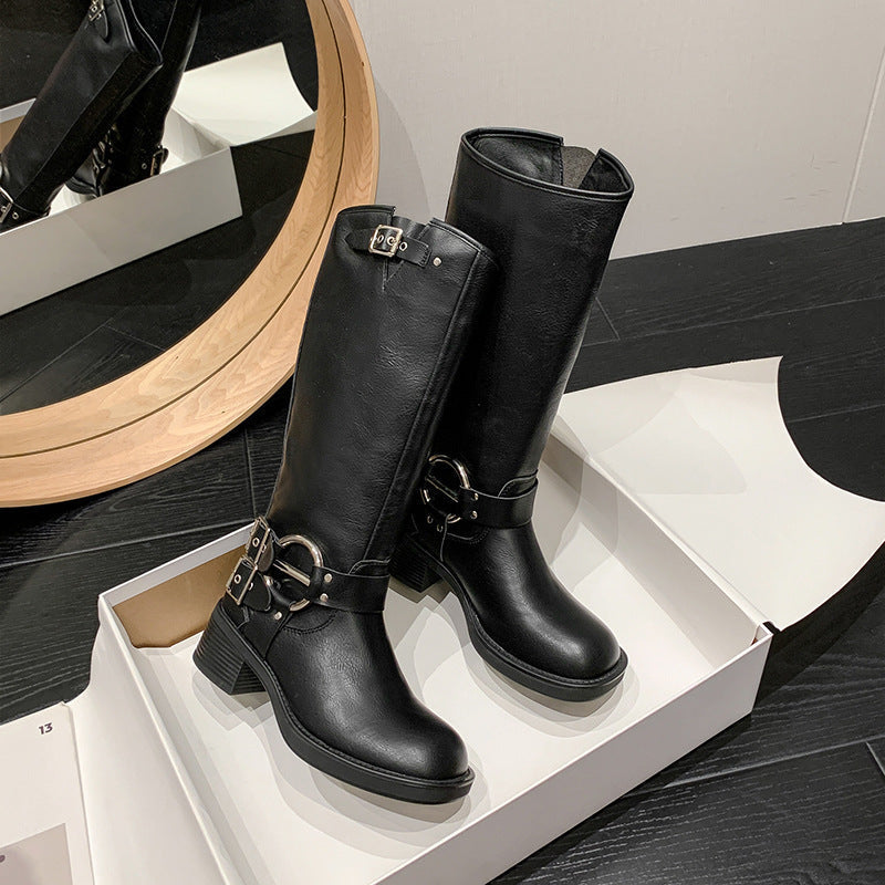 Robuste Schwarze Combat-Stiefel für Damen R&B
