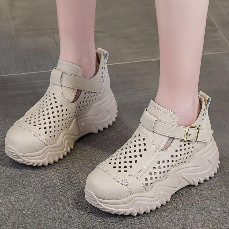 Atmungsaktive Sommer-Schuhe für Damen mit dicken Sohlen R&B R&B