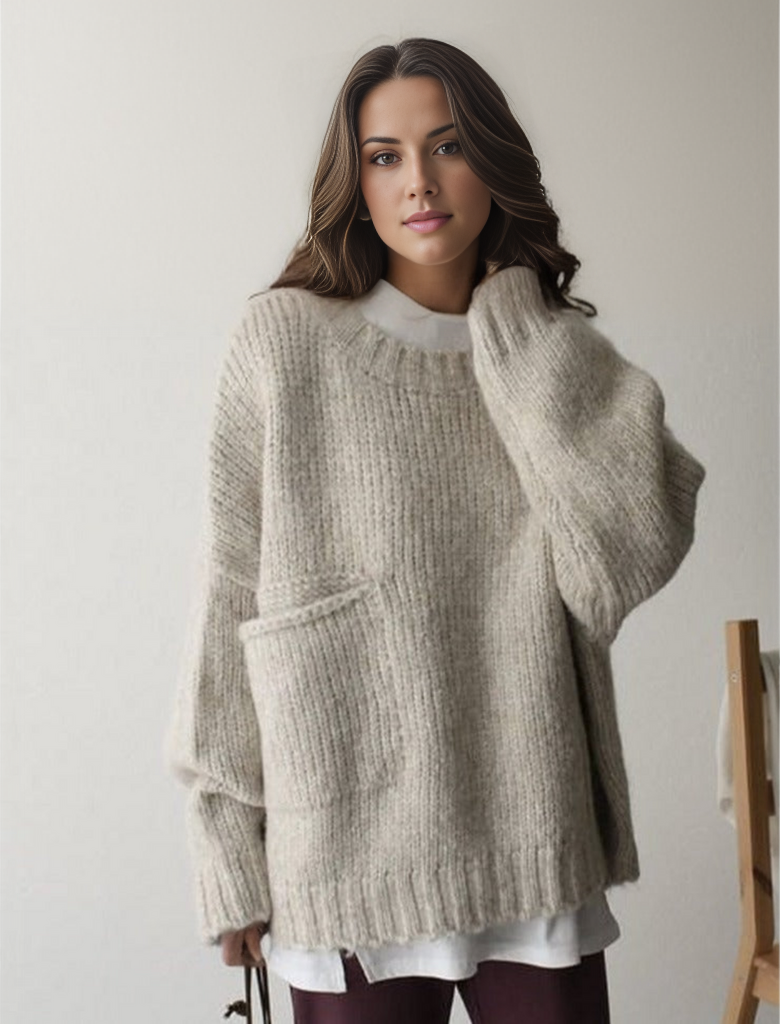 R&B | Übergroßer Strickpullover mit Tasche