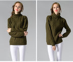 R&B | Damen Rollkragenpullover mit langen Ärmeln und Kabelstrick