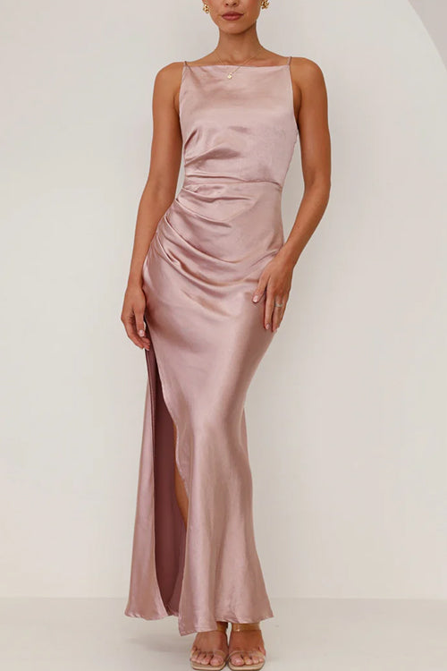 R&B | Rosiedress Rückenfrei Seitenschlitz Maxi Cami Kleid