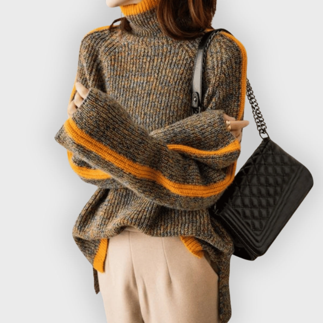 R&B | Strickpullover mit Rollkragen Im Übergröße Stil