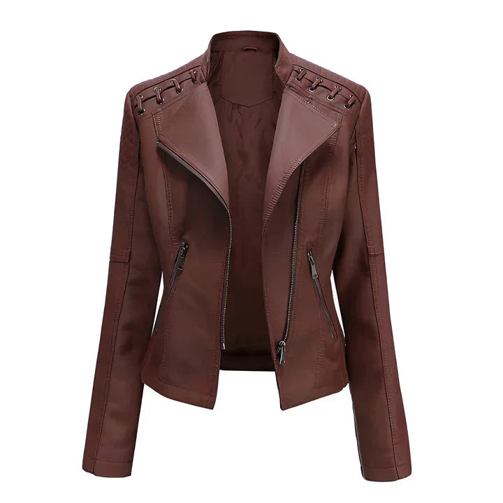 R&B | Pudriges Lederjacke mit Reißverschluss