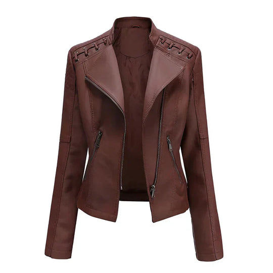 R&B | Pudriges Lederjacke mit Reißverschluss