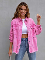 R&B | Distressed Drop Shoulder Denimjacke