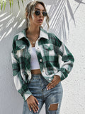 R&B | Karo Gefallen Schulter Shirtjacke