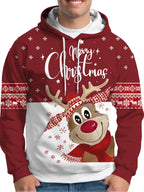 R&B | Hoodie mit Weihnachtsdruck Polyester Frohe Weihnachten Rentier Design
