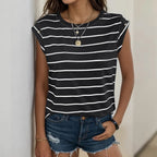 R&B | Ärmelloses gestreiftes T-Shirt Frauen