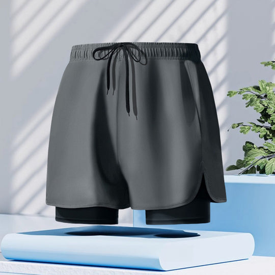 R&B | Doppellagige Herren Sport Fitness Anti-Peinlichkeit Strandhose