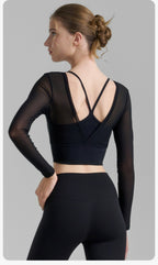 R&B | Fake zwei sexy Mesh-Yoga-Kleidung